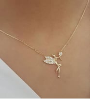 Papatya Silver 925 Ayar Zirkon Taşlı Gümüş Melek Kolye