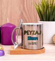 Peyzaj Mimarı Ahşap Altlıklı Silver Kupa Bardak
