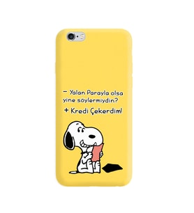 Snoopy Tasarımlı Sarı Lansman Telefon Kılıfı İphone 6