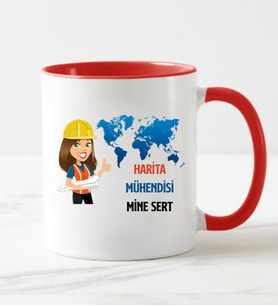 Harita Mühendisi Kupa Bardağı Kırmızı