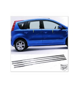 Nissan Note Krom Cam Çıtası 4 Kapı 2006-2013  Paslanmaz Çelik