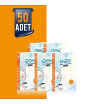 Eos Medical Tip IIR Meltblown Filtreli 3 Katlı Tıbbi Yüz Maskesi - 50 Adet (Beyaz)