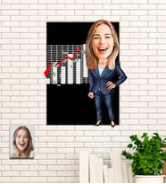 Kişiye Özel Hediye Borsa Kraliçesi Karikatürlü Uv Baskılı Ahşap Tablo