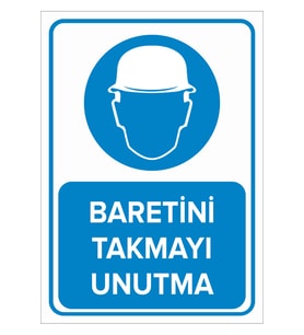 MIGNATIS - Baretini Takmayı Unutma Levhası - Sac Malzeme 25x35cm