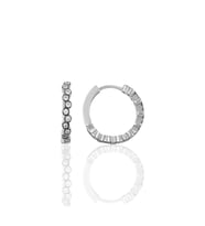 Söğütlü Silver Gümüş rodyumlu 17 mm  zirkon  sıra taşlı halka küpe