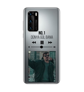 No.1 Mp3 Tasarımlı Süper Şeffaf Silikon Telefon Kılıfı Huawei P40 Pro
