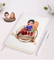 BK Gift Kişiye Özel Yılın En Mükemmel Çifti Karikatürlü Beyaz Defter ve Kalem Hediye Seti-10