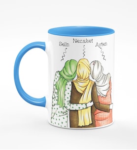 BK Gift Kişiye Özel Türbanlı Mavi  Kupa Bardak 42728