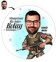 BK Gift Kişiye Özel Asker Karikatür Baskılı Yaş Pasta İçin Yenilebilir Şekerli Kağıt  1(Sadece Kağıt)