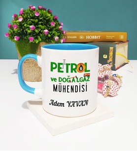 Petrol Ve Doğalgaz Mühendisi Kupa Bardak Mavi