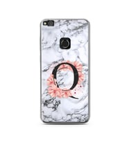 Mermer Çiçekli Harf Tasarım Süper Şeffaf Silikon Telefon Kılıfı Huawei P9 Lite 2