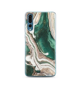 Yeşil Kumsal Tasarımlı Süper Şeffaf Silikon Telefon Kılıfı Huawei P20 Pro  