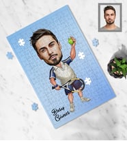 Kişiye Özel Sporcu Karikatürlü A4 99 Parça Puzzle Bay-1