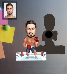 Kişiye Özel Sporcu Karikatürlü Ahşap Magnet Bay-4