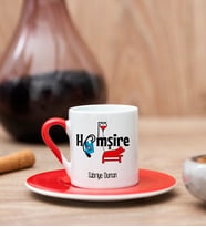 Hemşireye Hediye Kırmızı Türk Kahvesi Fincanı