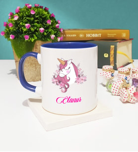 Unicorn Tasarımlı Unicorn Kupa Bardak Lacivert
