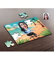 BK Gift Kişiye Özel Kadın Patron Karikatürlü Ahşap Puzzle-5