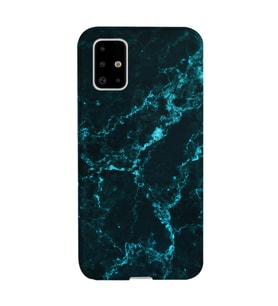Kılıfland Samsung Galaxy A51 Kılıf Silikon Resimli Kapak Koyu Mavi Mermer Stok 1297