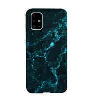 Kılıfland Samsung Galaxy A51 Kılıf Silikon Resimli Kapak Koyu Mavi Mermer Stok 1297