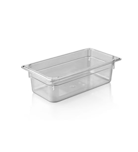 Plastport Kırılmaz Şeffaf Gastronom Küvet 1/3-100 (Siyah-Gri)