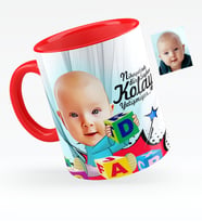 BK Gift Kişiye Özel Bebek Karikatürlü Kırmızı Kupa Bardak  4
