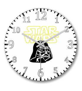 Star Wars-Darth Vader Duvar Saati Bombeli Gercek Cam