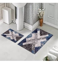 Banyo Halısı Ikili Klozet Takımı Kaymaz Tabanlı (60 xm x 100 cm + 40 cm x 60 cm) 