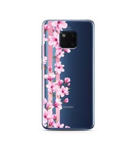 Transparan Çiçek Tasarımlı Süper Şeffaf Silikon Telefon Kılıfı Huawei Mate 20 Pr