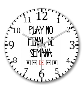 Play No Final De Semana Duvar Saati Bombeli Gercek Cam