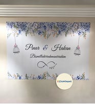 100x70cm Söz, Nişan, Kına Gecesi, Düğün İçin Kişiye Özel Branda Afiş Arka Fon