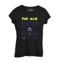 Pac-Man - Get Ready Siyah Kadın Tshirt