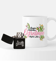 BK Gift Kişiye Özel Bugün Günlerden Öğretmen Temalı Çakmak ve Kupa Seti - 1