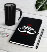 BK Gift Kişiye Özel Canım Babam Siyah Defter Kalem Termos Mug Seti-8 (Model 1)