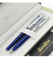 Scrikss 39 Lacivert Krom Roller Kalem + Tükenmez Kalem Seti  Scrikss Oscar  İsme Özel Kalem  Hediye Kalem