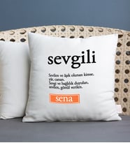 Sevgili Kelime Anlamı Kare Yastık