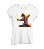 One Piece - Flame Beyaz Kadın Tshirt