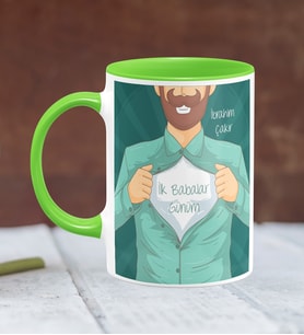 BK Gift Kişiye Özel Babalar Günü Temalı Yeşil Kupa Bardak 18386y
