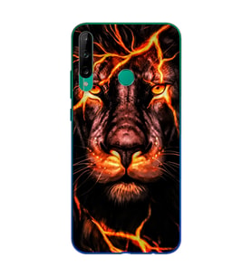 Aslan Neon Tasarım Süper Şeffaf Silikon Telefon Kılıfı Huawei P40 Lite E