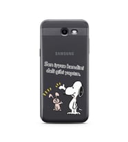 Snoopy Tasarımlı Süper Şeffaf Silikon Telefon Kılıfı Samsung J3 Prime