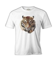 Kaplan - Yüz Beyaz Erkek Tshirt