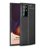 Microsonic Samsung Galaxy Note 20 Ultra Kılıf Deri Dokulu Silikon Siyah