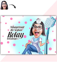 BK Gift Kişiye Özel Bayan Diş Hekimi Karikatür Baskılı Yaş Pasta İçin Yenilebilir Şekerli Kağıt  3(Sadece Kağıt)