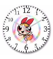 Bubbles Powerpuff Girls Duvar Saati Bombeli Gercek Cam