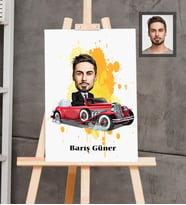 Kişiye Özel Patron Karikatürlü  Ahşap Tablo 30x47 Bay-28
