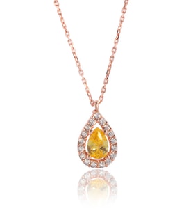 Sarı Safirli Kolye - Rose