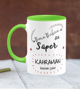BK Gift Kişiye Özel Babalar Günü Temalı Yeşil Kupa Bardak 17385y