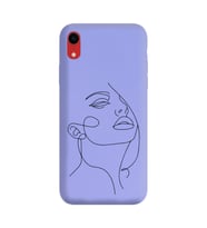 Iphone XR Çizgi Tasarımlı Mor Lansman Telefon Kılıfı