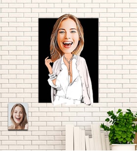Kişiye Özel Hediye Model Karikatür Ahşap Tablo