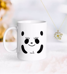 BK Gift Kişiye Özel Sevgililer Günü Kupa ve Çift İsimli Papatya Kolye-106 (Model 1)