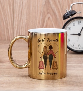 Best Friends İki İsimli Gold Kupa Bardak